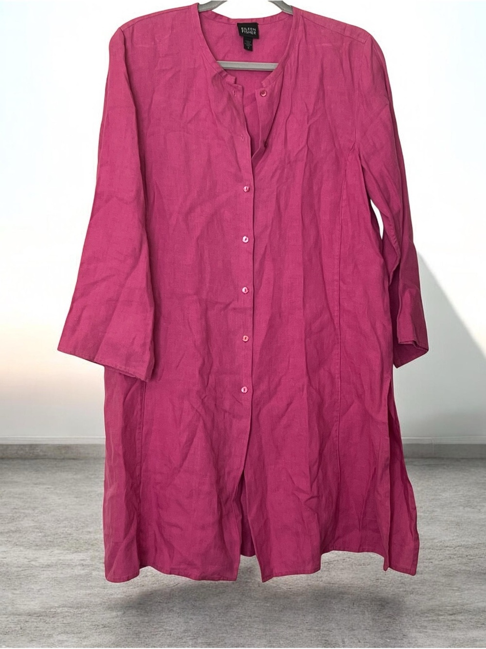 Pink Fuchsia Eileen Fisher Linen Tunic top M